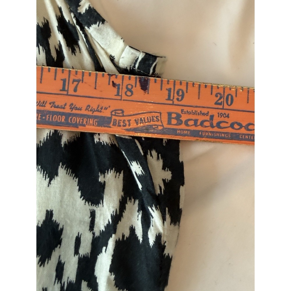 KAVU Jocelyn Ikat Dress M Black Ivory Racerback High Low Midi Tank Pocket Beach - Picture 10 of 10